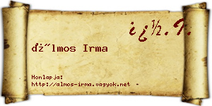 Álmos Irma névjegykártya